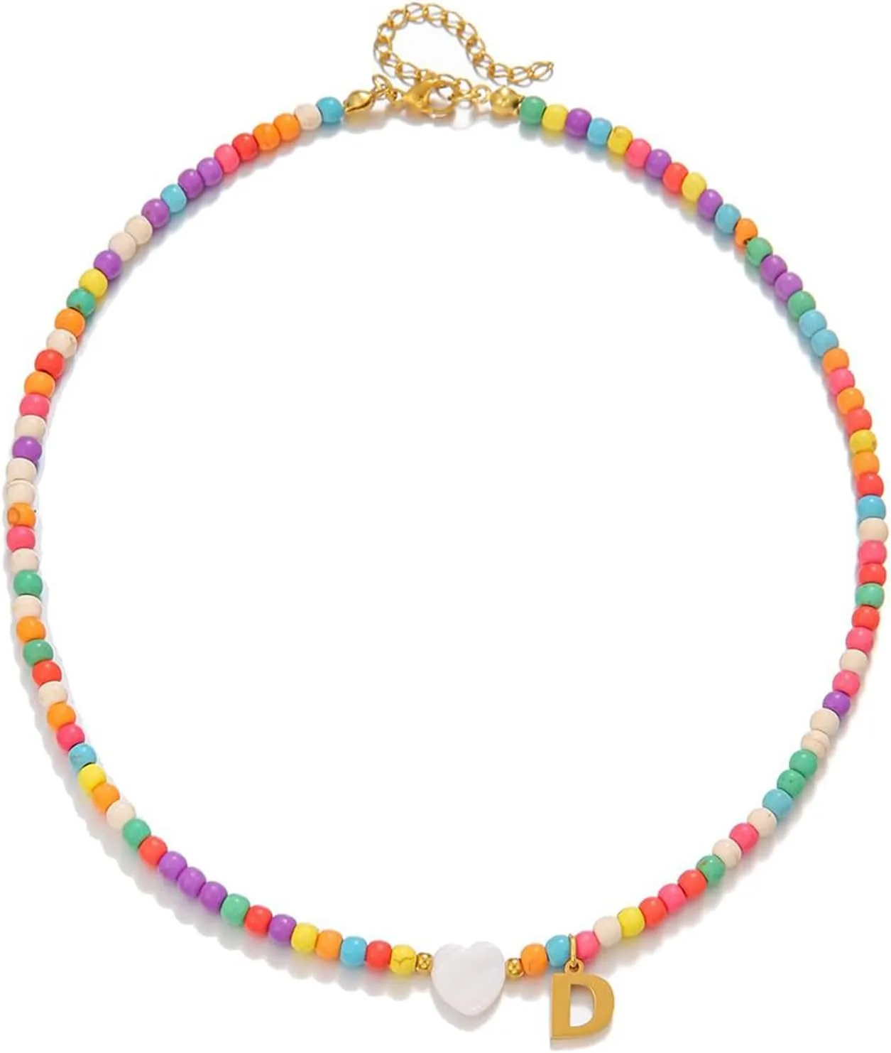 Initial Necklaces for Women, Colorful Beaded Choker Necklaces Jewelry women Gifts Birthday Gifts Christmas Jewelry Gift