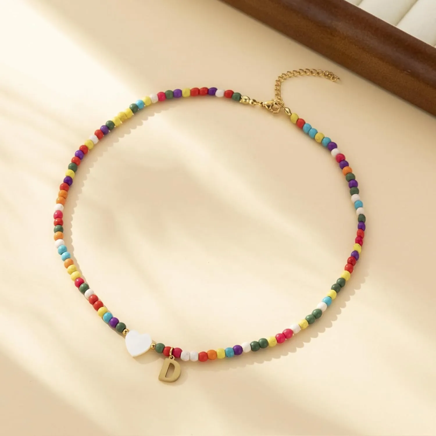 Initial Necklaces for Women, Colorful Beaded Choker Necklaces Jewelry women Gifts Birthday Gifts Christmas Jewelry Gift