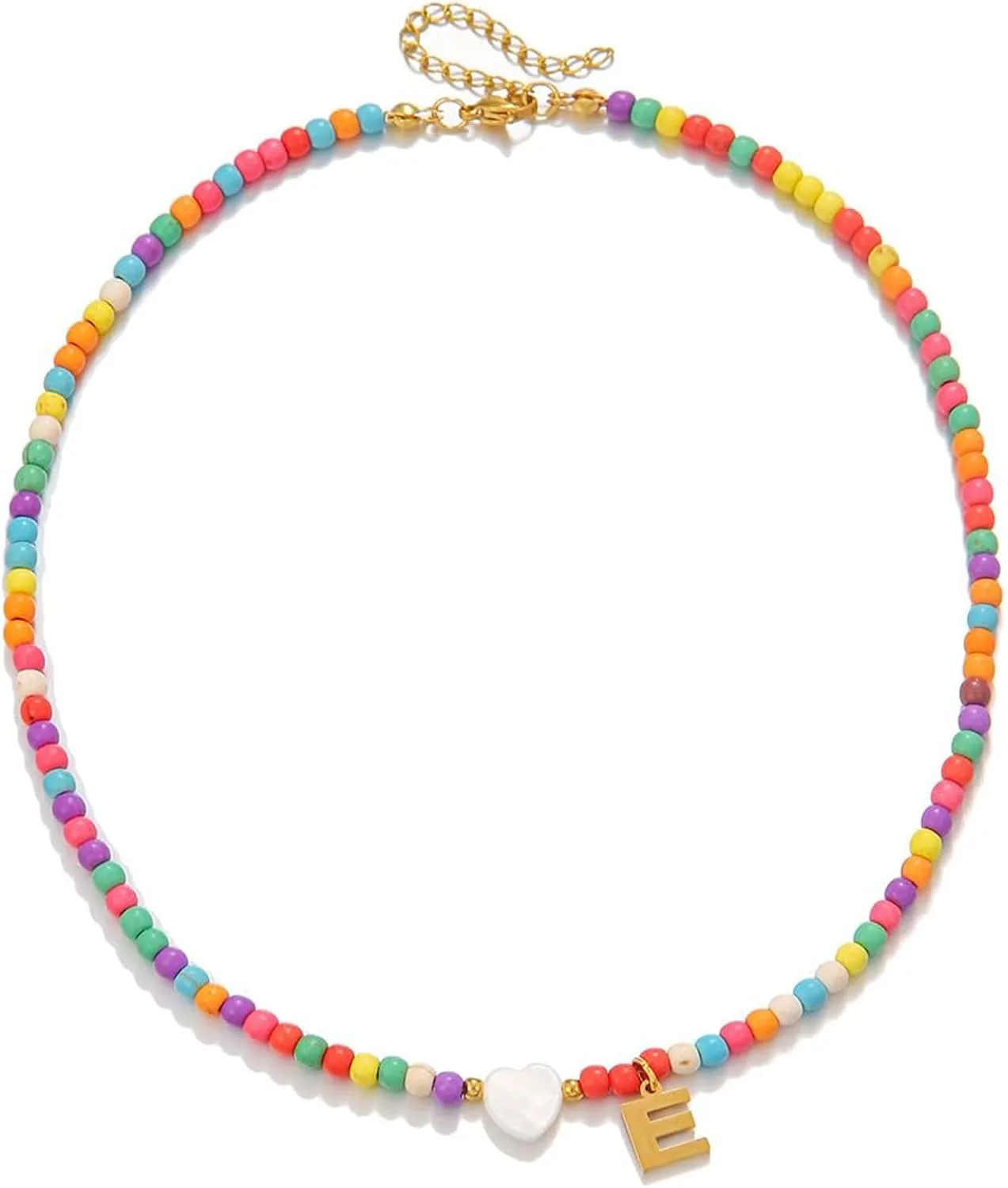 Initial Necklaces for Women, Colorful Beaded Choker Necklaces Jewelry women Gifts Birthday Gifts Christmas Jewelry Gift