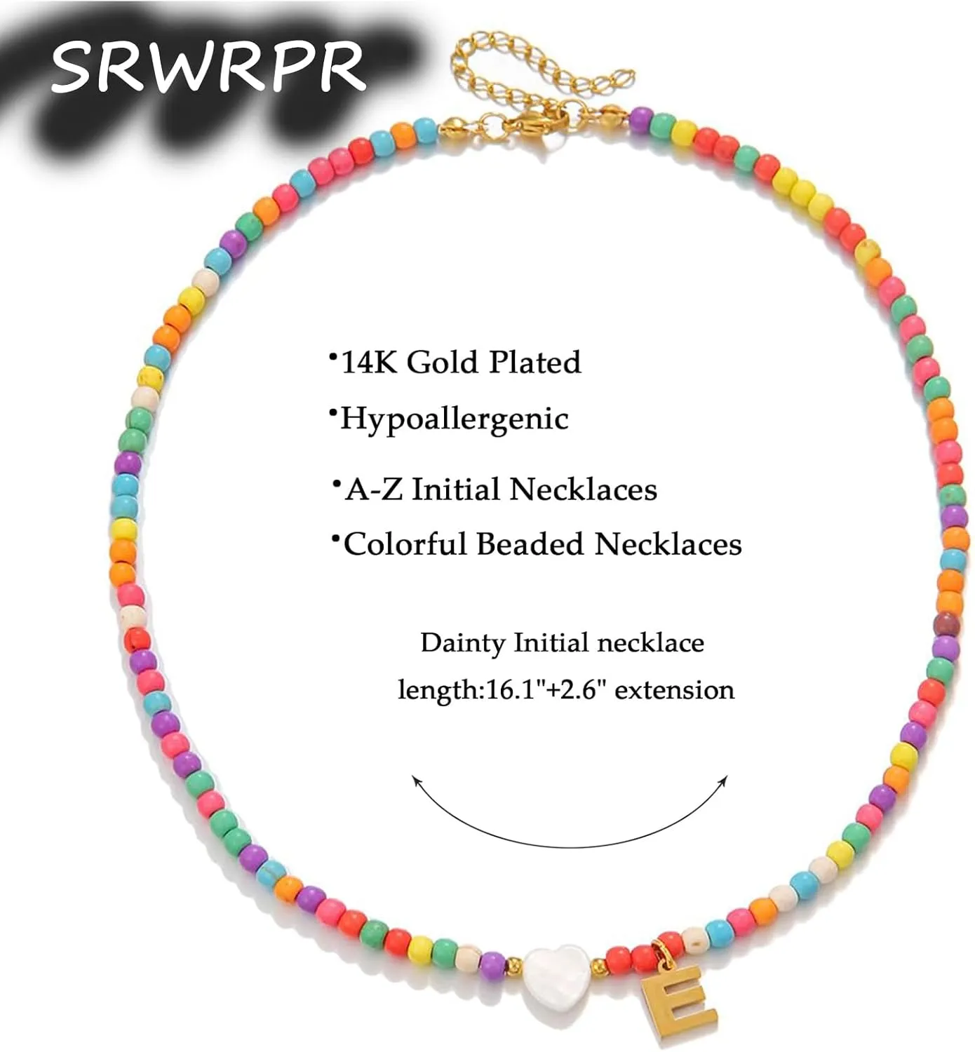 Initial Necklaces for Women, Colorful Beaded Choker Necklaces Jewelry women Gifts Birthday Gifts Christmas Jewelry Gift