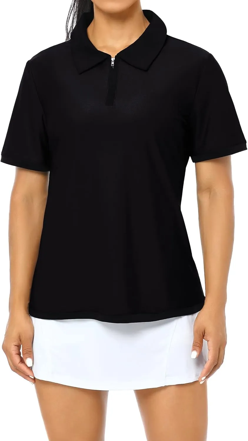 KOJOOIN Women's Golf Polo Shirts Racerback Golf Polo Shirts Short Sleeve Moisture Wicking Collared Shirts Casual Work Tennis