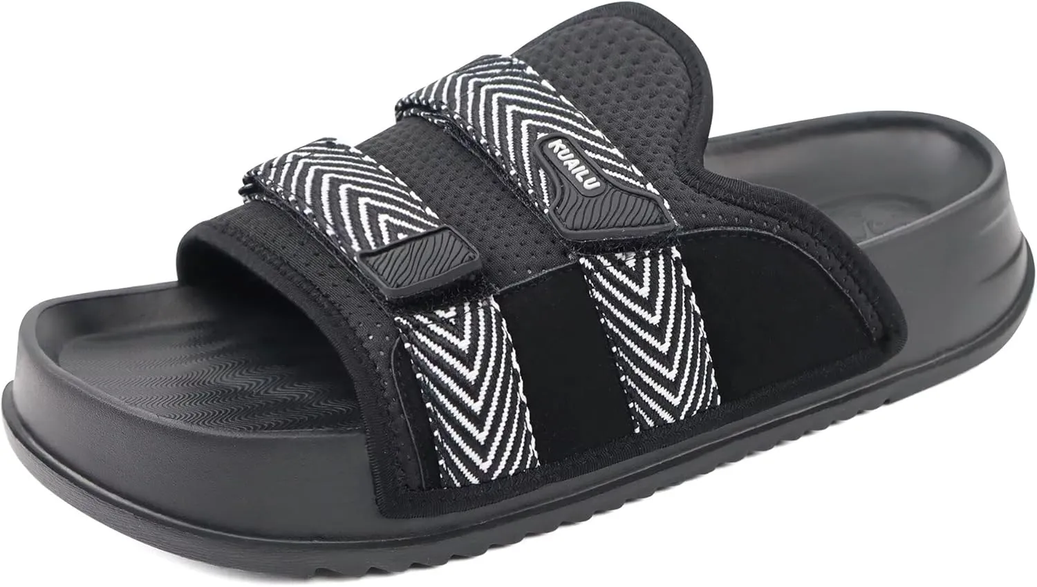 KuaiLu Mens Orthotic Sandals Comfortable Arch Support Fabric Sandal Slippers Shoes Man Casual Summer Cushion Slides Slip On Indoor Outdoor - Ultra-soft Comfort Fit Footbed