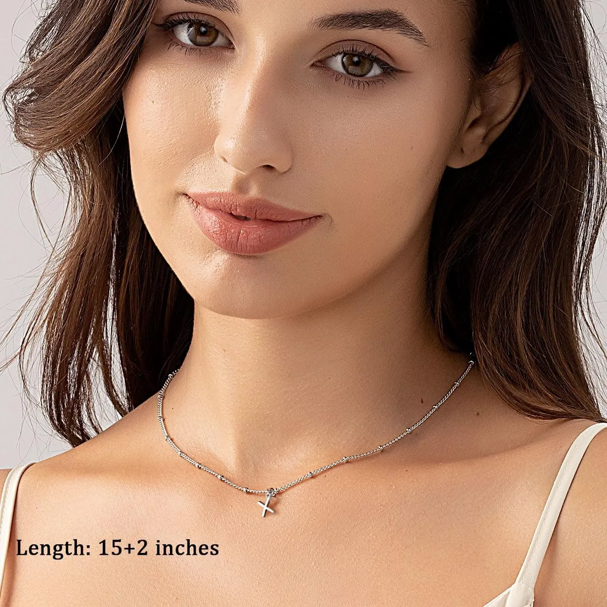 Layered Heart Necklaces for Women, 14k Gold Plated Layering Cubic Zirconia Heart Pendant Initial A-Z Choker Necklaces, Adjustable Chain Necklaces Jewelry Gift for Women Wife Mom