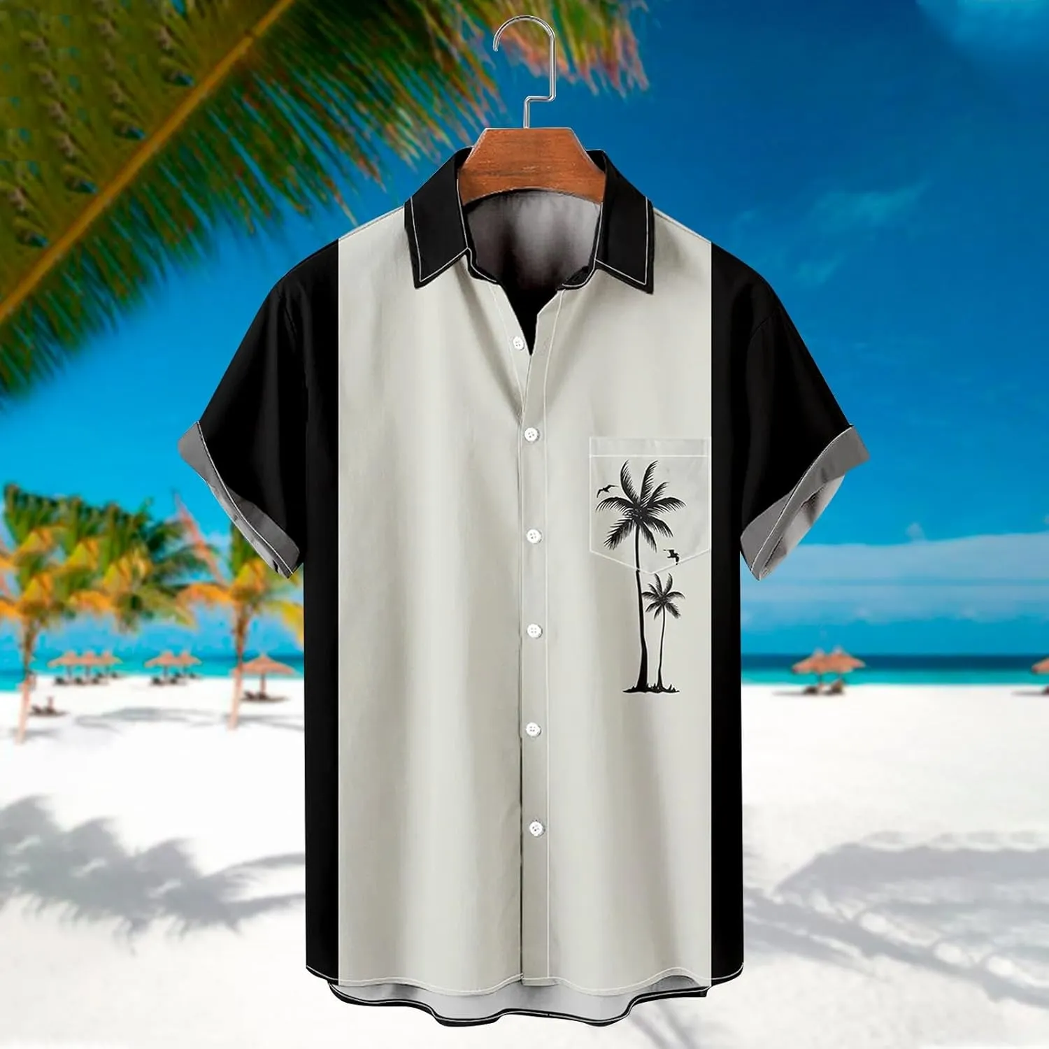 LCMTWX T Shirts for Man Long Sleeve Casual Button Down Beach Flower Shirt and Long Suits Mens Trunks Beach Button Down Mens