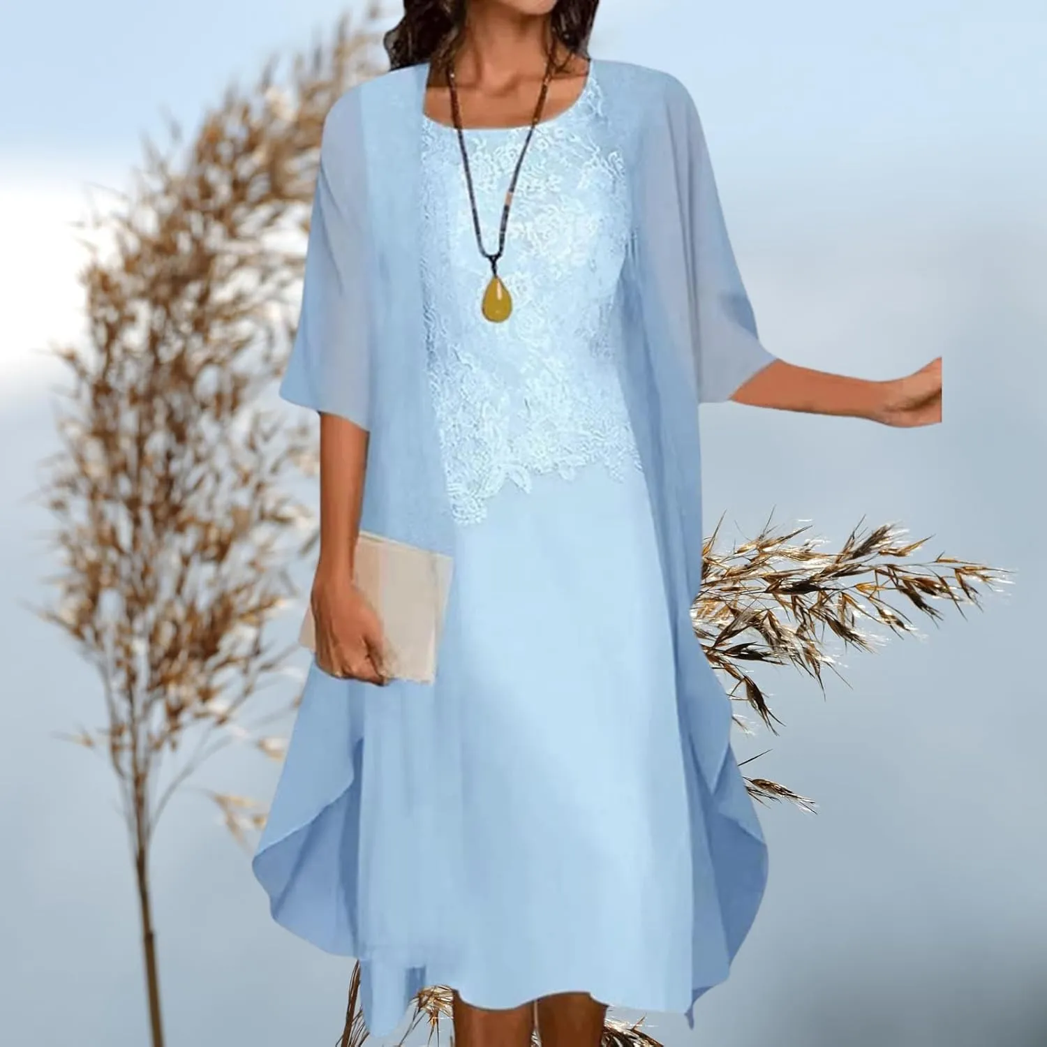 LOAIHA Womens Two-Piece Dress Set Floral Maxi Dress with Jacket Plus Size Sleeveless Tank Dress with Chiffon Cardigan