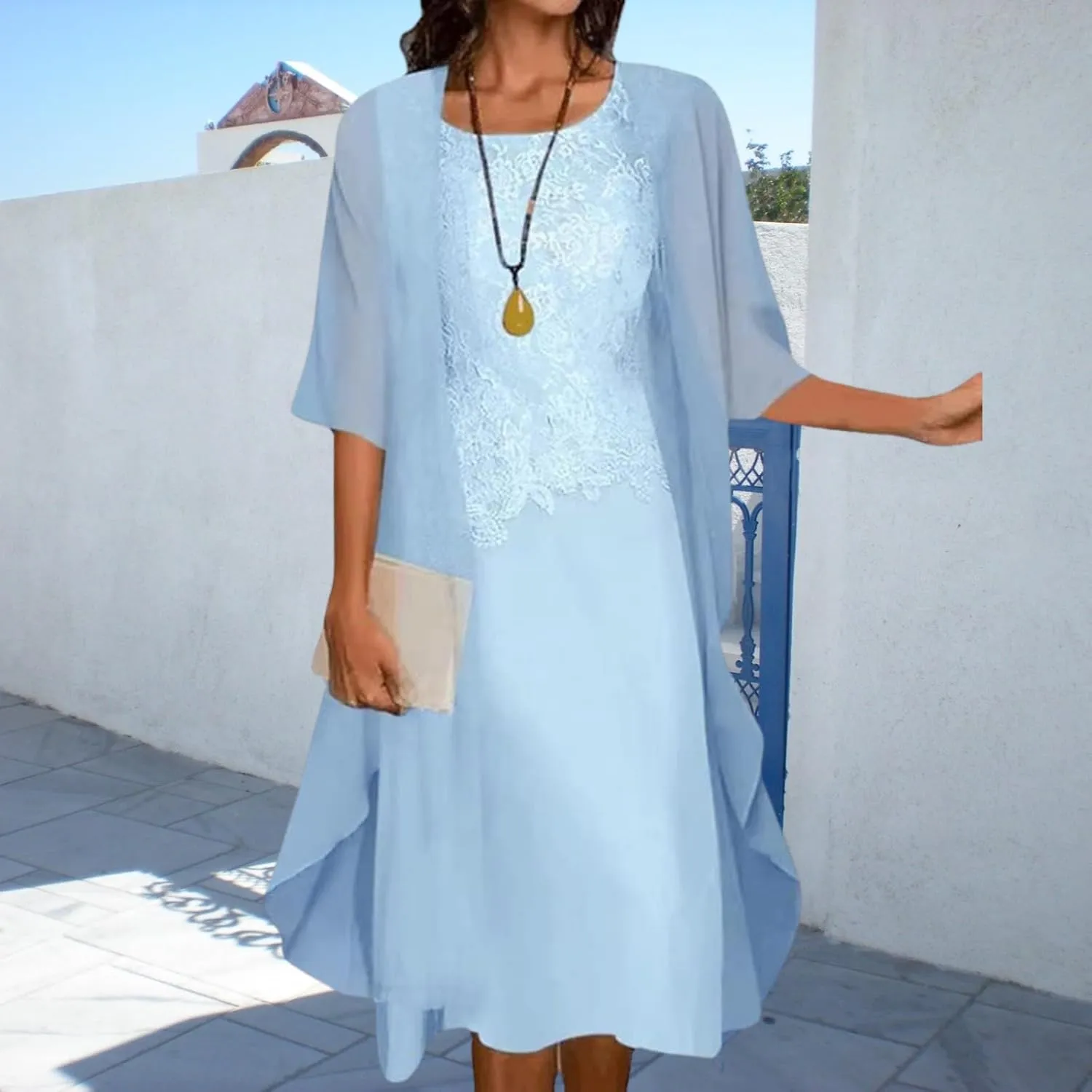 LOAIHA Womens Two-Piece Dress Set Floral Maxi Dress with Jacket Plus Size Sleeveless Tank Dress with Chiffon Cardigan
