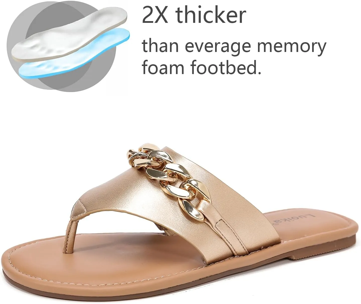 Luoika Women's Wide Width Flat Slides Sandals, Flip Flop Strappy Rhinestone Thong Sandals Comfortable Summer Beach Shoes for Women.