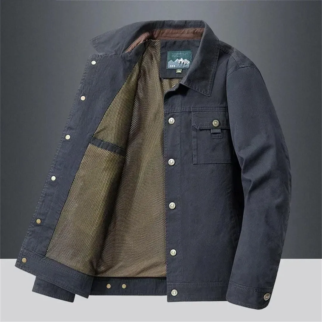 Men Cargo Jackets Autumn Casual Windbreaker Fashion Cargo Coat Baseball Jackets Camping Outerwear