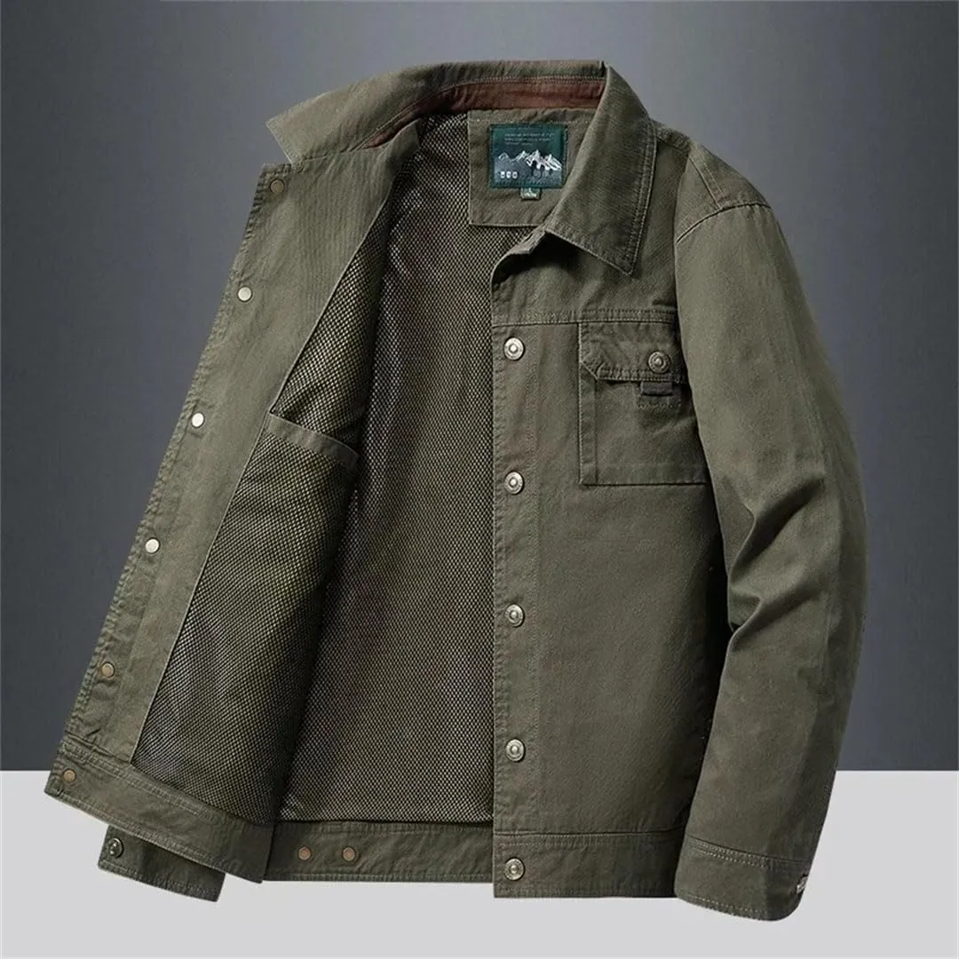 Men Cargo Jackets Autumn Casual Windbreaker Fashion Cargo Coat Baseball Jackets Camping Outerwear