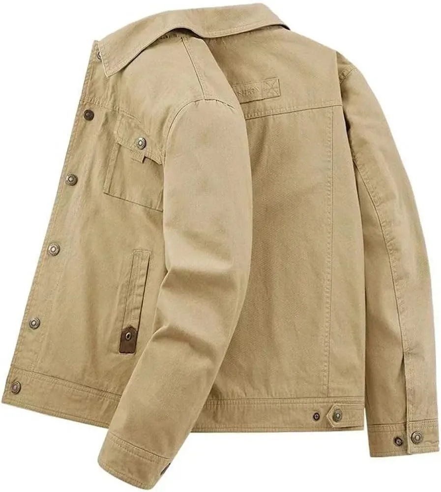 Men Cargo Jackets Autumn Casual Windbreaker Fashion Cargo Coat Baseball Jackets Camping Outerwear
