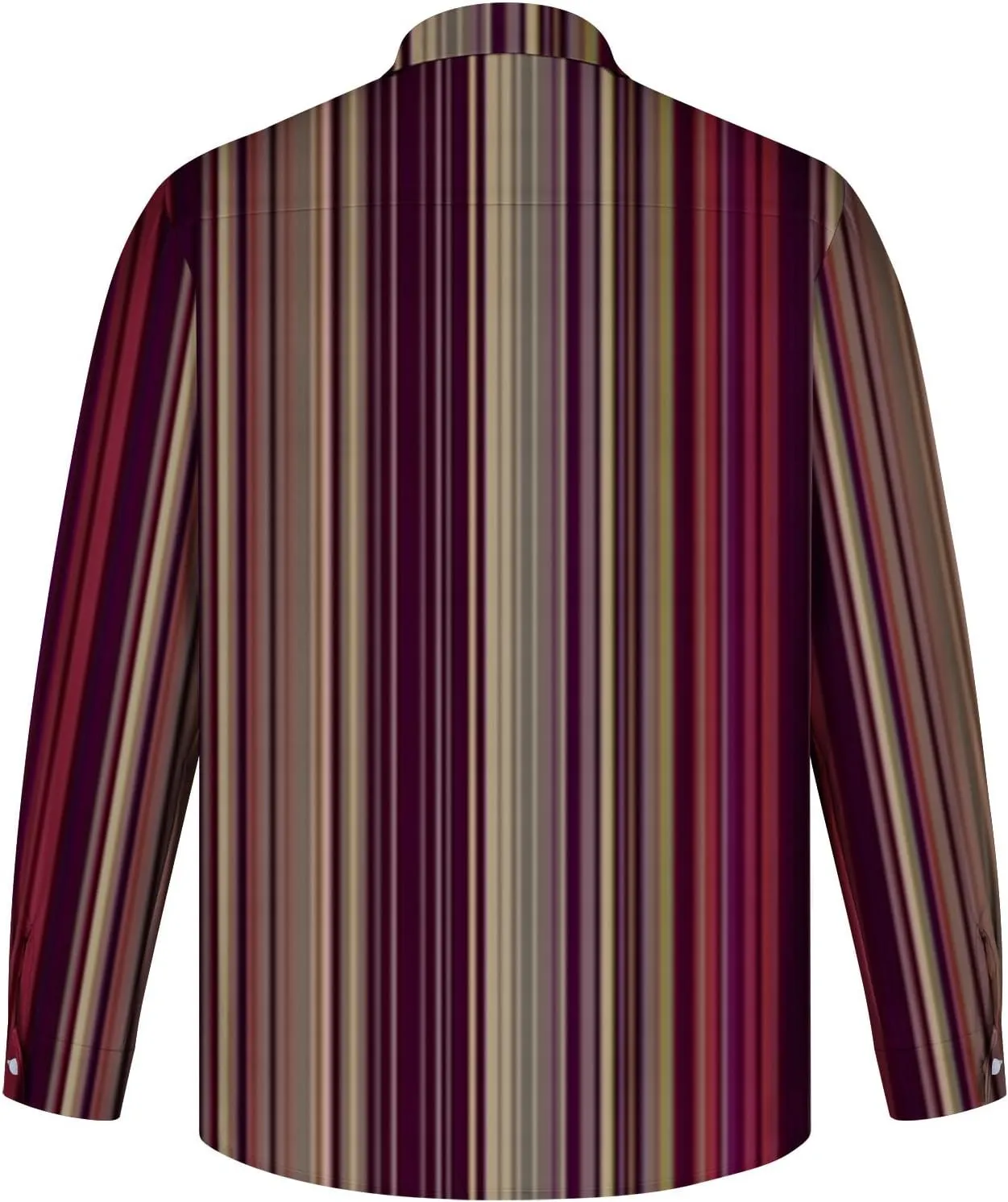 Mens Dress Shirts Long Sleeve Striped Print Collared Shirts Casual Slim Fit Lightweight Button T-Shirts Work Tops