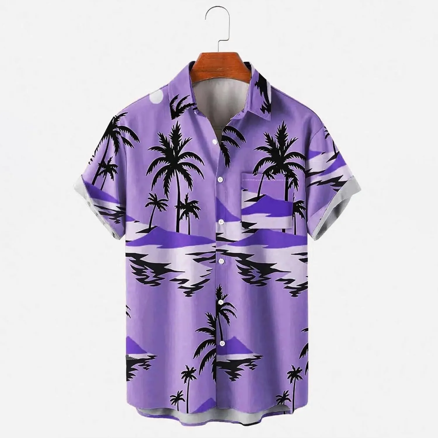Mens Dress Shirts Sleeve Casual Button Down Beach Flower Shirt and Shorts Suits Mens Trunks Top Mens Shirts Short