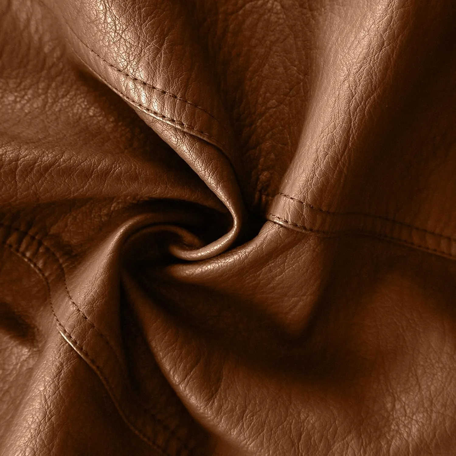Mens Faux Leather Jacket Winter Warm Fleece Lined Fashion Motorcycle Jackets Coat Full Zip Buttons Stand Collar Coats
