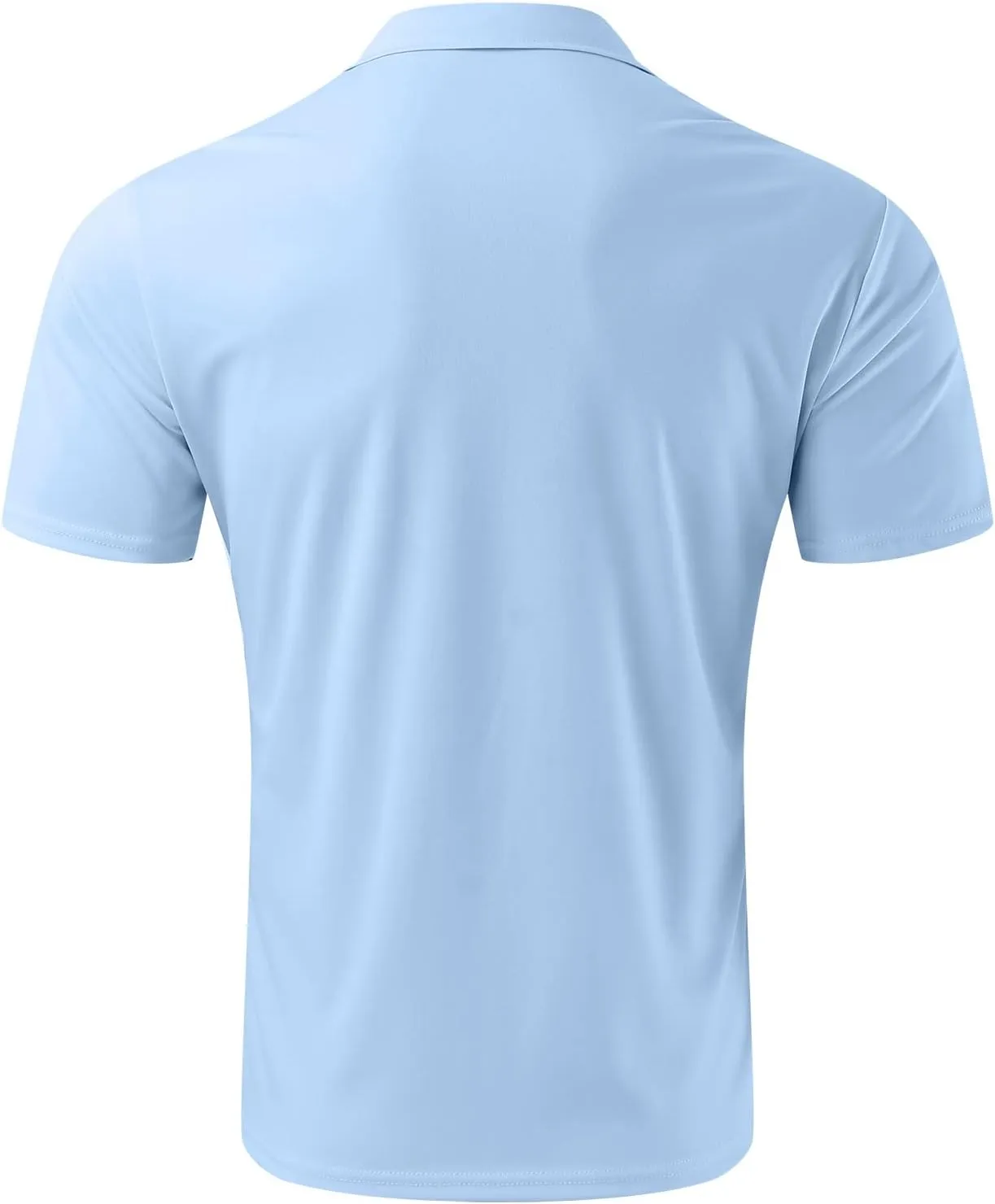 Men's Knit Short Sleeve Polo Shirts Performance Polo T Shirt Moisture Wicking Golf Shirts Casual Collared Dress Shirts