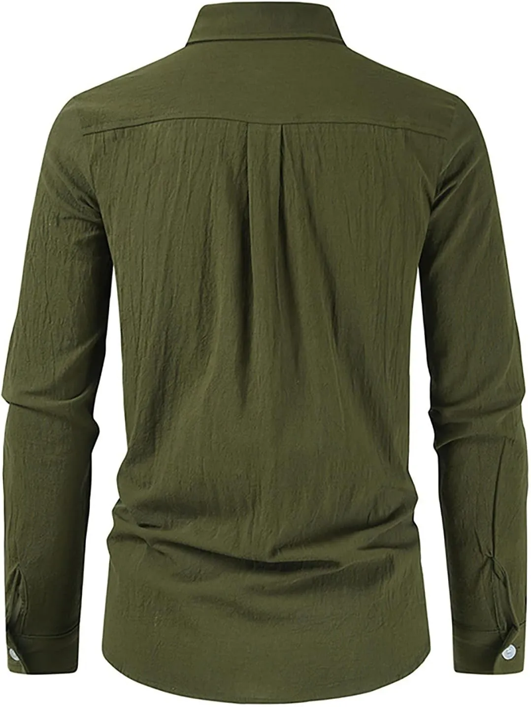 Mens Linen Shirts Long Sleeve Button Down Linen Beach Shirts Casual Loose Fit Summer Collared Shirts Linen Tops