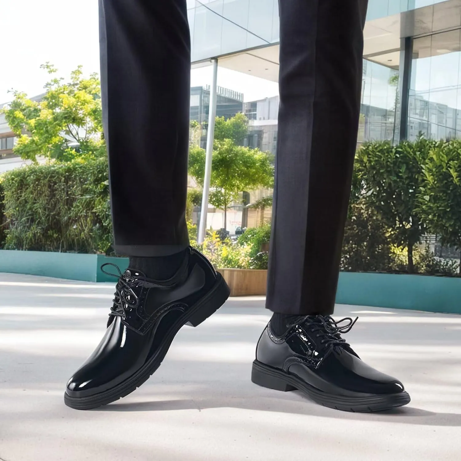 Men's Orthopedic Business Leather Dress Shoes: Arch Support Formal Wingtip Oxford, Plantar Fasciitis Cap Toe Comfort Oxfords, Orthotics Patent Tuxedo Sneakers for Foot and Heel Pain Relief