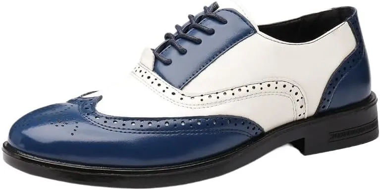 Mens Oxford Shoes Classic Lace Up Prom Pointed Toe Waterproof Leather Anti-Slip Non Slip Resistant Outdoor