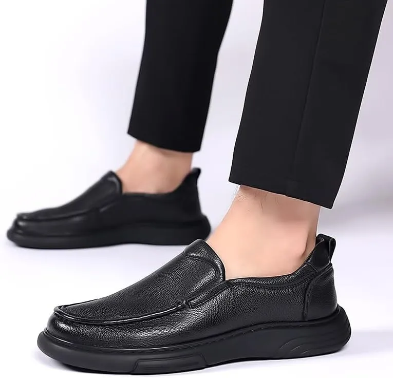 Mens Retro Comfortable Business Height Increasing Non-Slip Softsole Walking Oxford Shoes Men's Orthopedic Leather Shoes