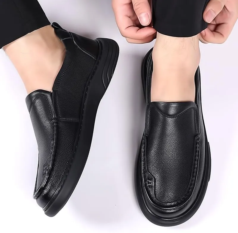 Mens Retro Comfortable Business Height Increasing Non-Slip Softsole Walking Oxford Shoes Men's Orthopedic Leather Shoes