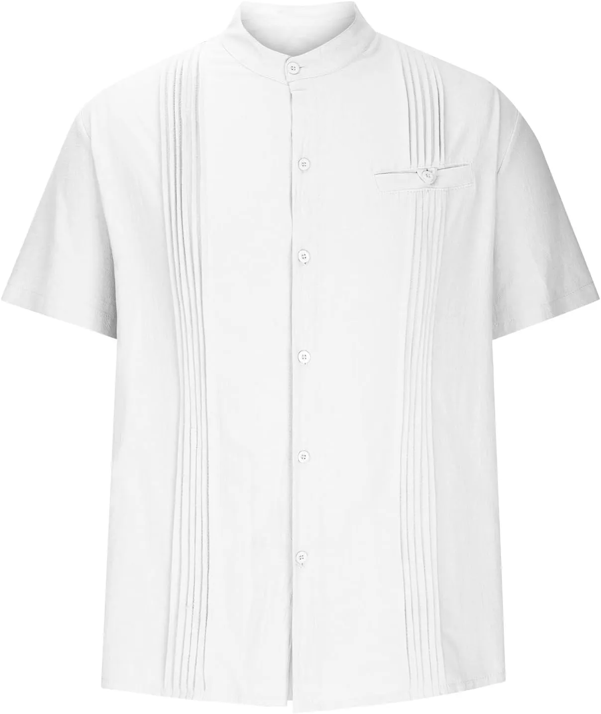 Mens Shirt Cotton Linen Short Sleeve Button Down T Shirts Casual Summer Loose Beach Vacation Shirts Textured Shirts
