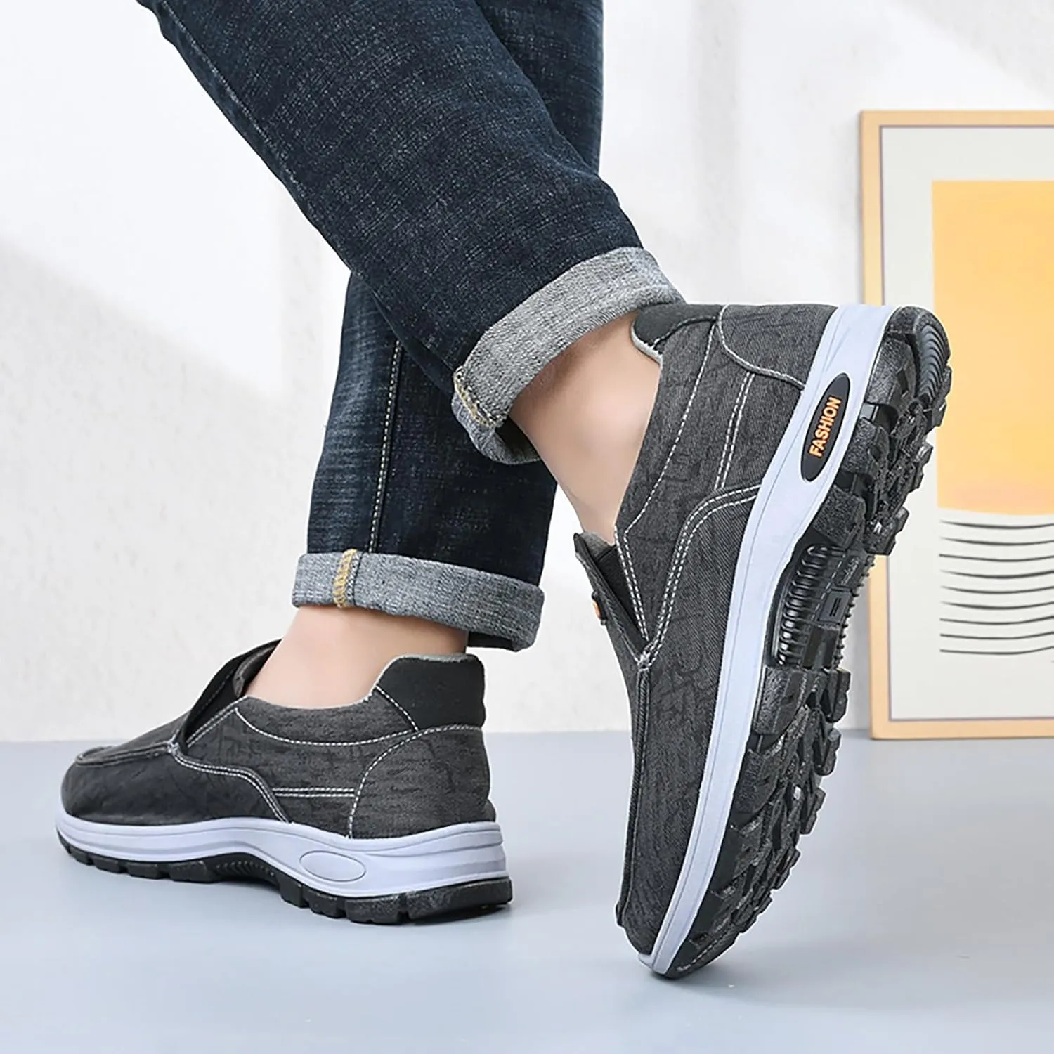 Men's Shoes Breathable Solid Color Casual Soft Sole Comfortable Walking Shoes Mens Leather Dress Boots