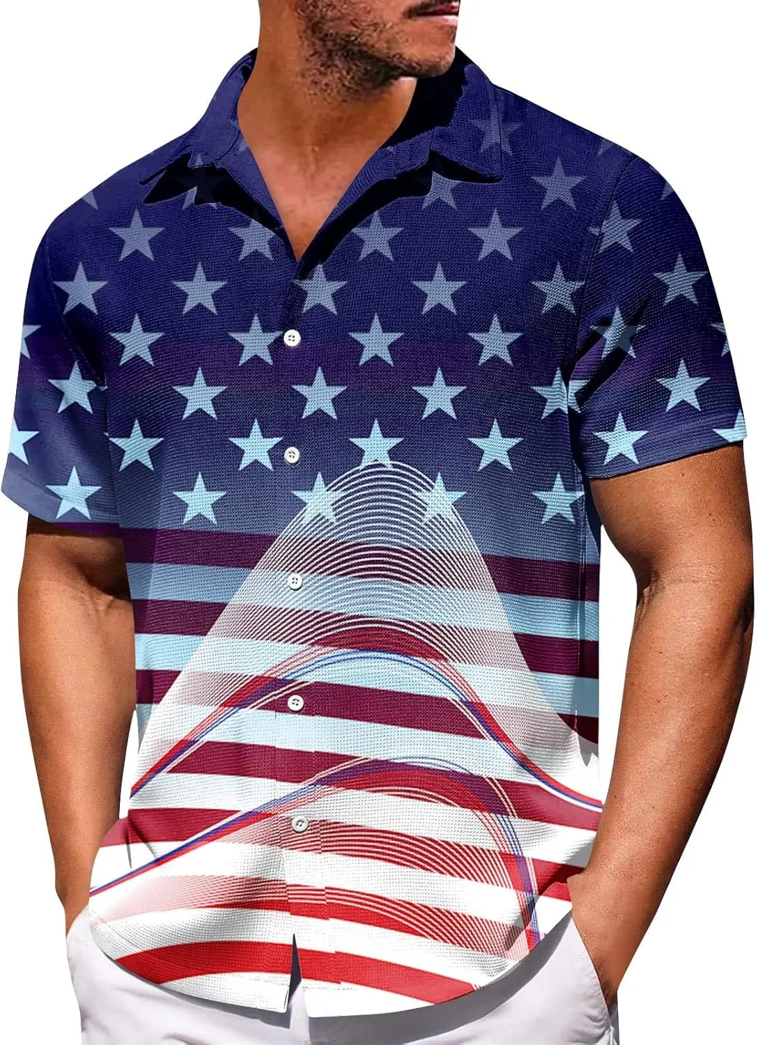 Mens T Shirt 4th of July Short Sleeve Patriotic Outdoor Activities Athletic Tees
