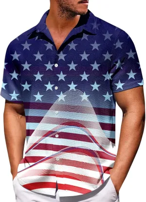 Mens T Shirt 4th of July Short Sleeve Patriotic Outdoor Activities Athletic Tees