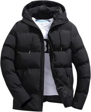 Mens Winter Jacket, Waterproof Zip Up Long Sleeve Windbreaker Coat Repellent Fall Jackets Workout Men's Puffer Vest