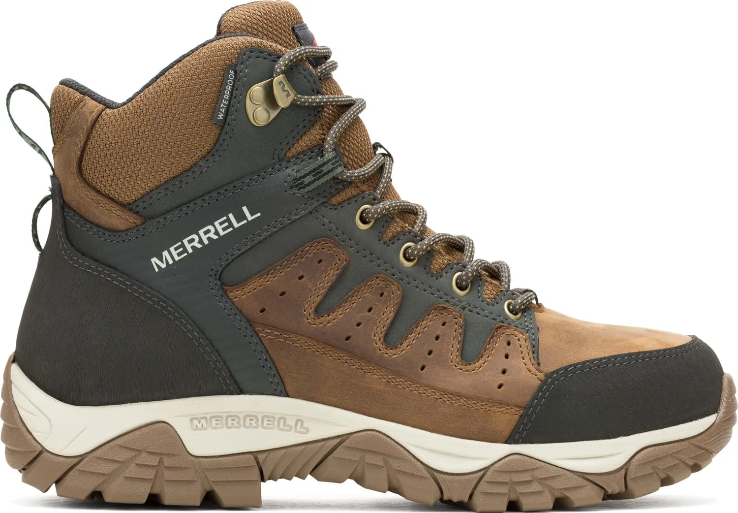 Merrell Men's Windoc Waterproof Steel Toe Mid Construction Boot, Brown, 11