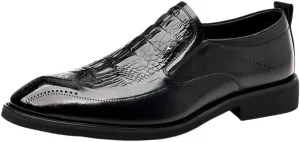 Modern Formal Shoes for Mens Top-Grain Leather Comfort Orthopedic Slip-on Low Top Rubber Sole Non Slip Classic Oxford