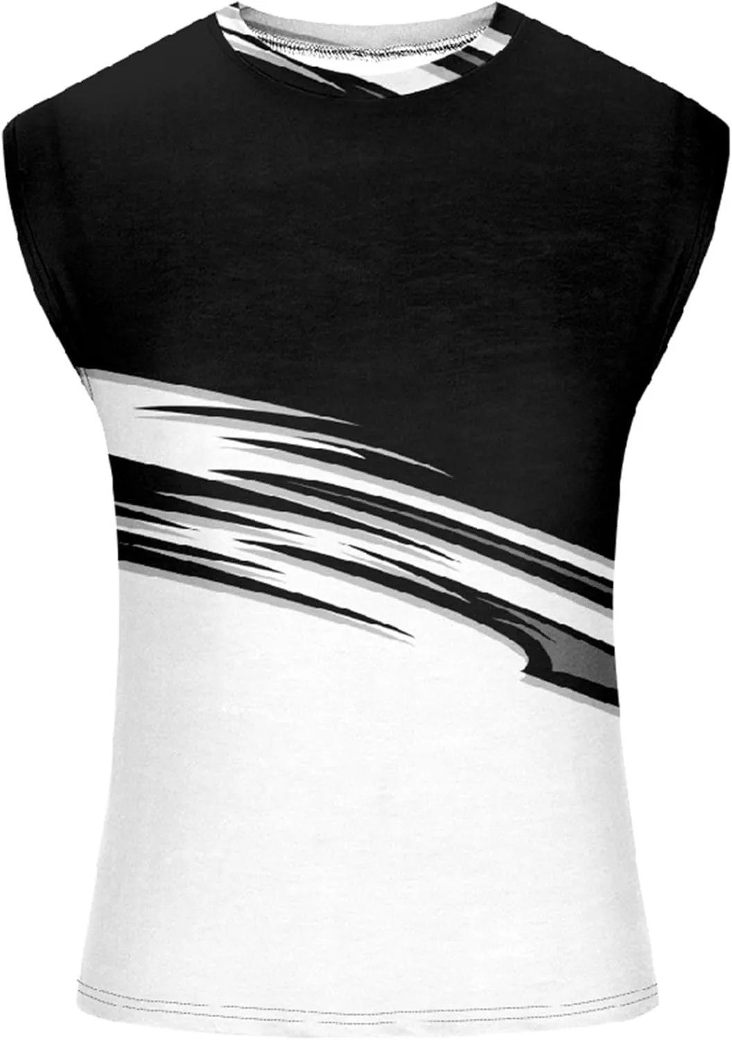 Muscularfit Men's T-Shirts & Tanks Casual 3D Linen Print Sleeveless Crew Neck Summer Tank Tops Beach Fashion Clothing 2023