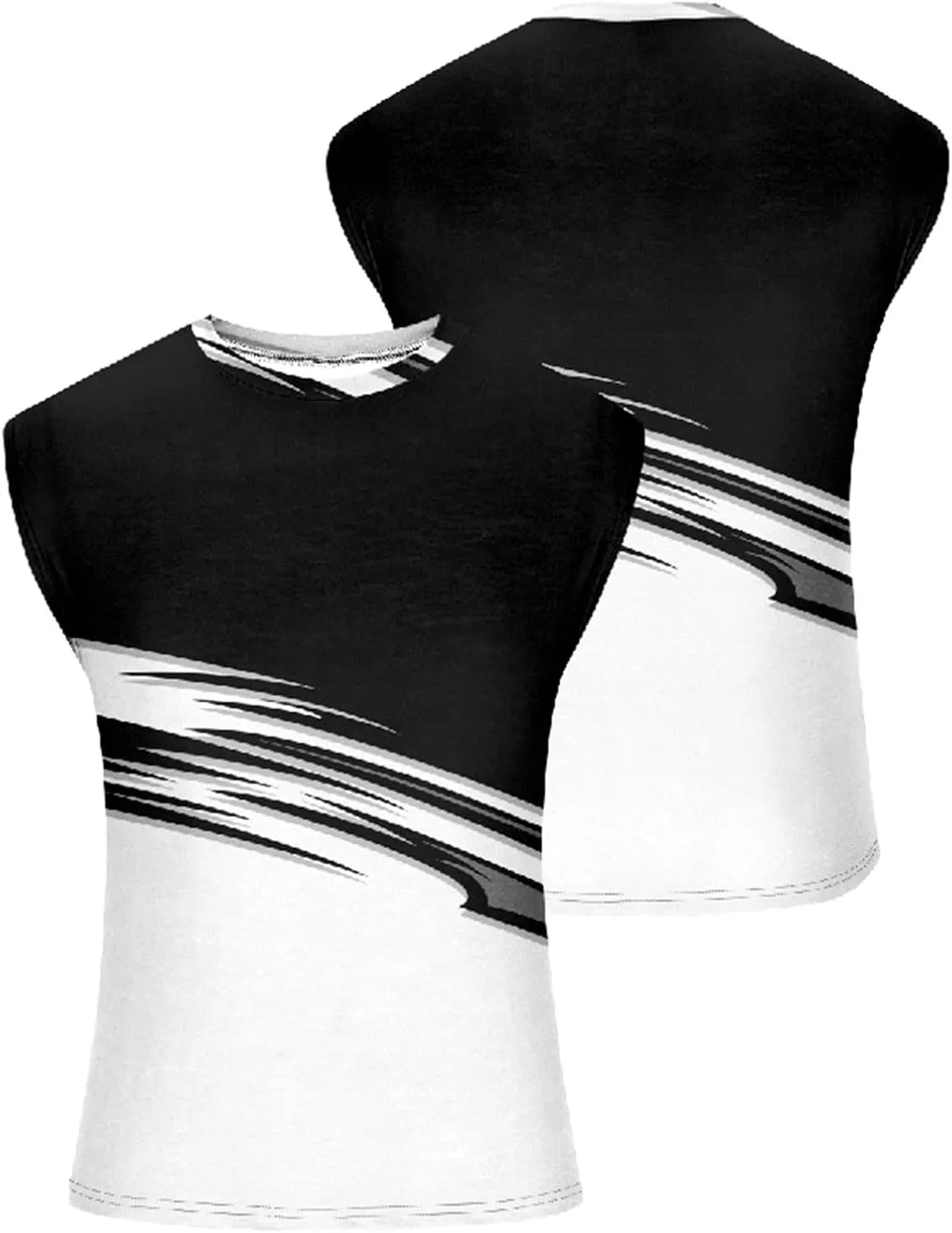 Muscularfit Men's T-Shirts & Tanks Casual 3D Linen Print Sleeveless Crew Neck Summer Tank Tops Beach Fashion Clothing 2023