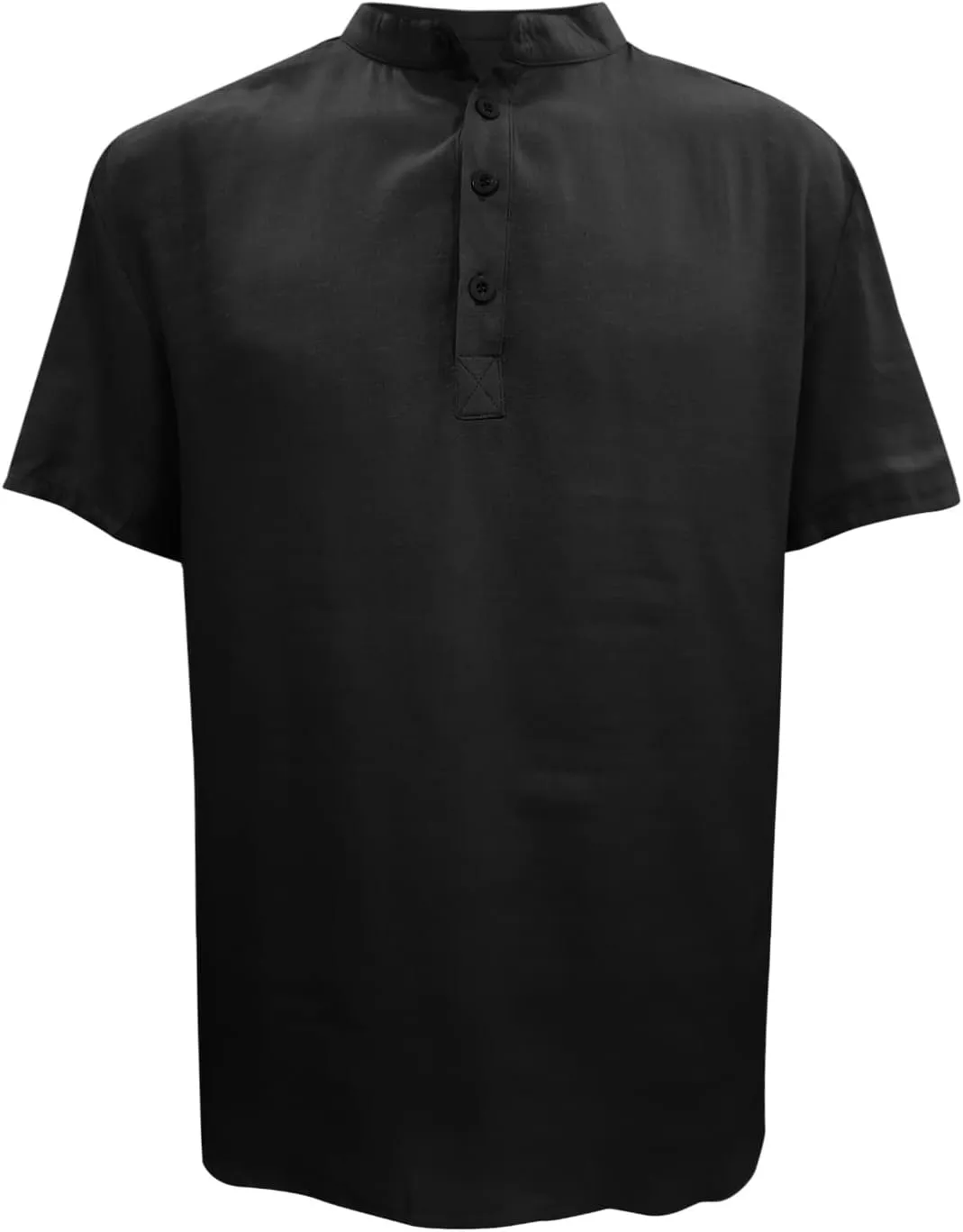 Muscularfit Short Sleeve Shirts for Men Casual Stylish Cotton Linen Shirt Summer Regular-Fit Solid Color Loose Fit T Shirt
