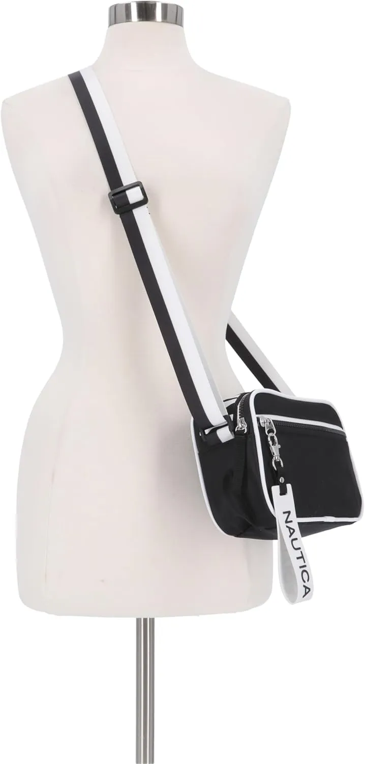 Nautica High Seas Camera Crossbody, Bilateral Black