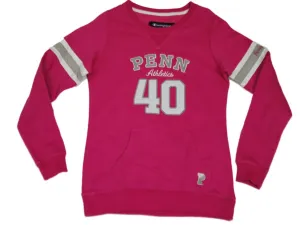 Pennsylvania Quakers Champion Women Pink Jersey Style Fitted Sweatshirt (M)