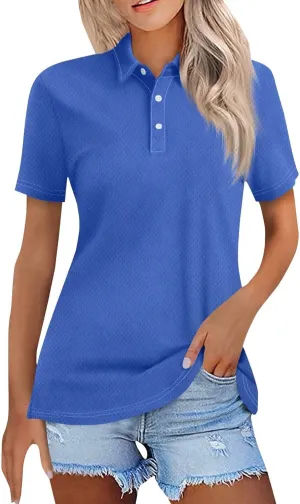 Polo Shirts for Women Women's Golf Polo Shirts Short Sleeve Dry Fit Moisture Wicking Tennis Sports Casual Collared T Shirt