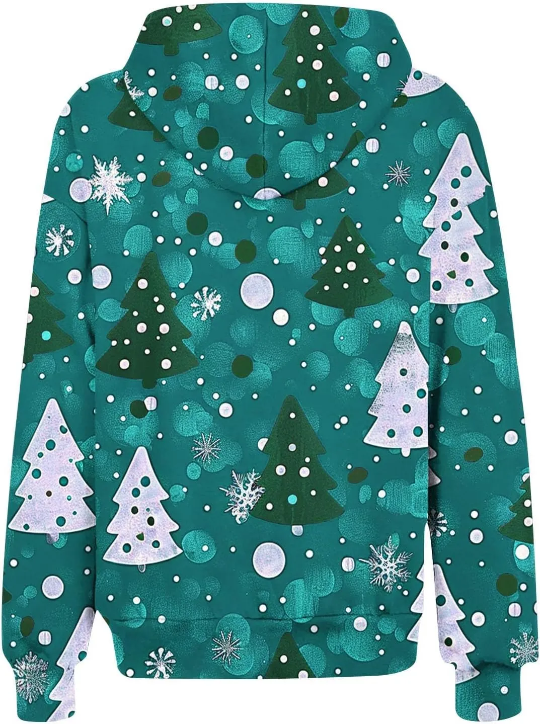 Quilted Jackets for Women Casual Christmas Print Winter Coats Full Zip Hoodies Long Sleeve Sweatshirt with Pockets