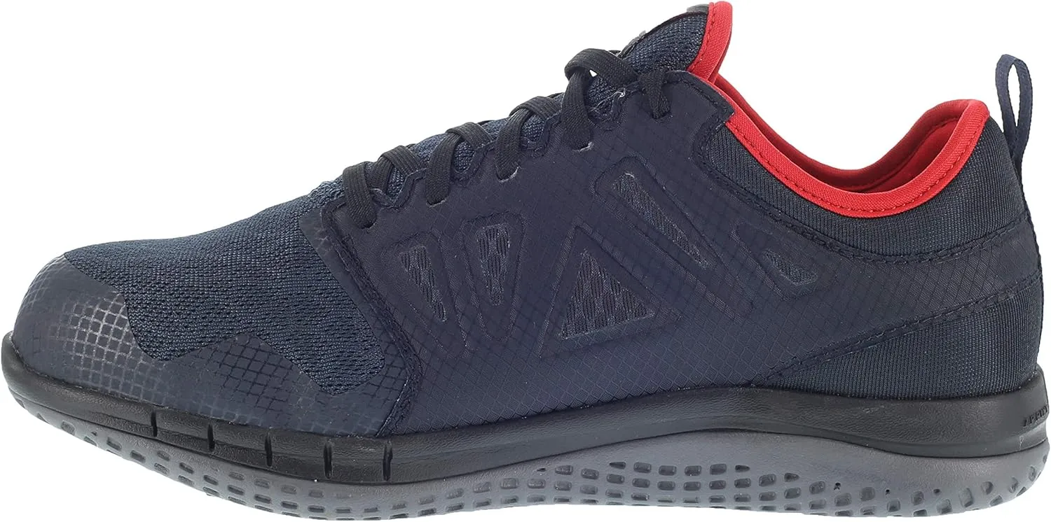Reebok Men's Rb4250 Zprint Safety Steel Toe Athletic Work Shoe Navy Red and Grey