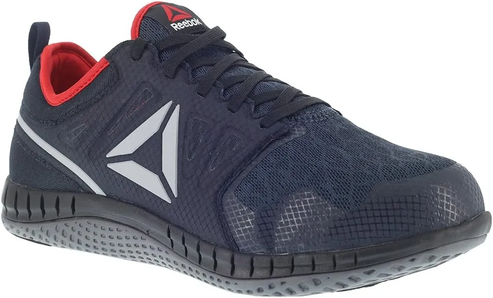 Reebok Men's Rb4250 Zprint Safety Steel Toe Athletic Work Shoe Navy Red and Grey
