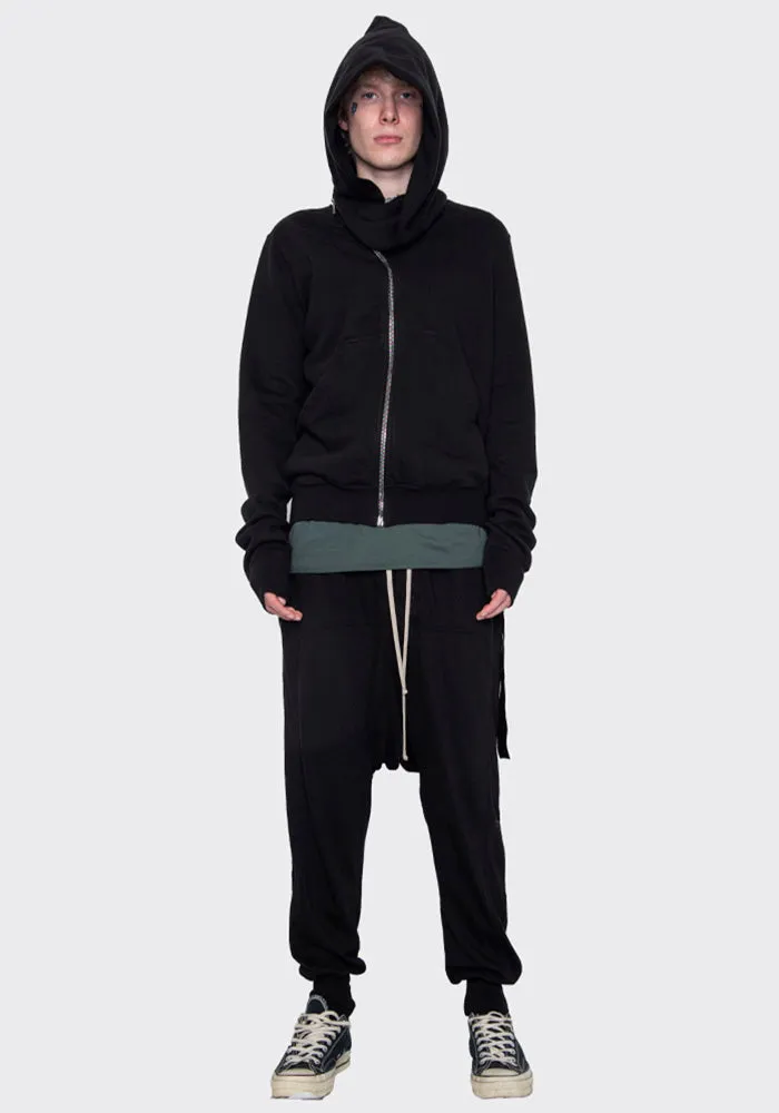 RICK OWENS DRKSHDW DU02B4286 F MOUNTAIN ZIP HOODIE BLACK