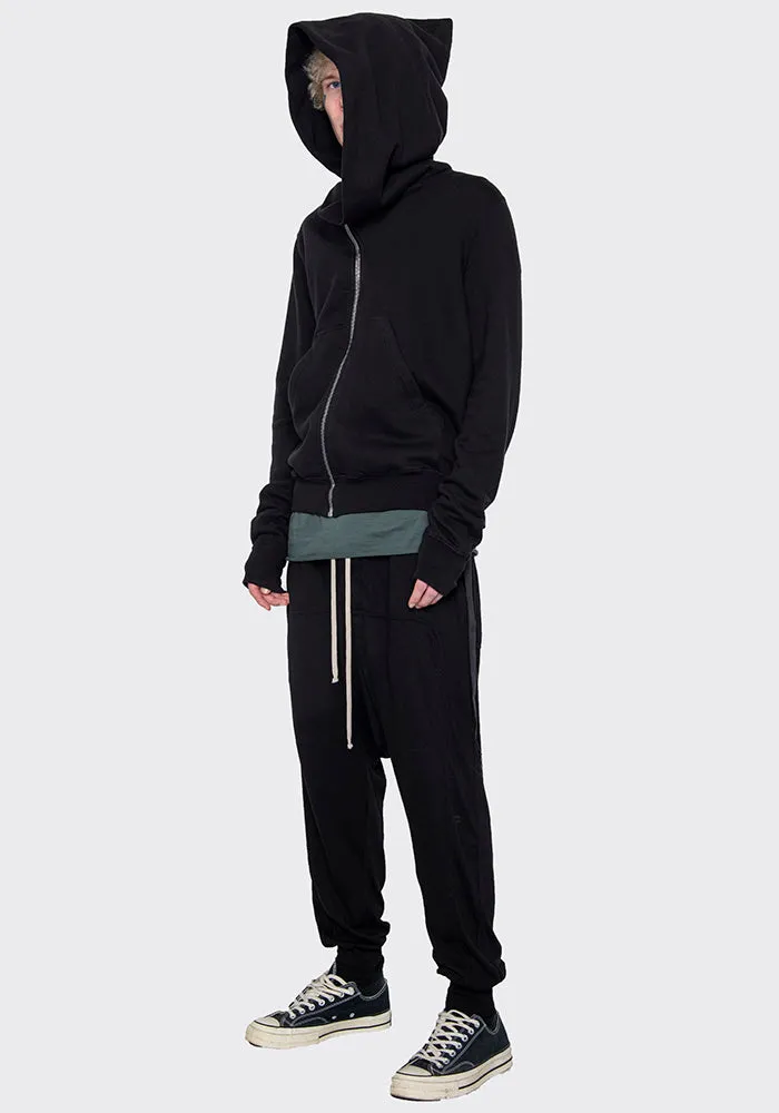 RICK OWENS DRKSHDW DU02B4286 F MOUNTAIN ZIP HOODIE BLACK