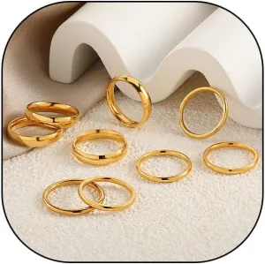 Rrdaily Dainty Knuckle Rings Set for Women, Vintage Thumb Joint Finger Stackable Rings Pack Simple Cute Womens Gold Rings Christmas Birthday Party Jewelry Gifts
