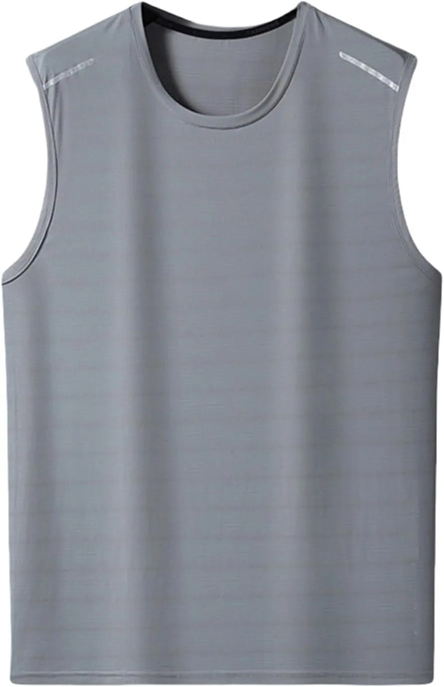 Running Tank Top Men Sleeveless Cotton Workout Gym Running Compression Fit Tank Tops Beach Muscle Summer Big and Tall Vest