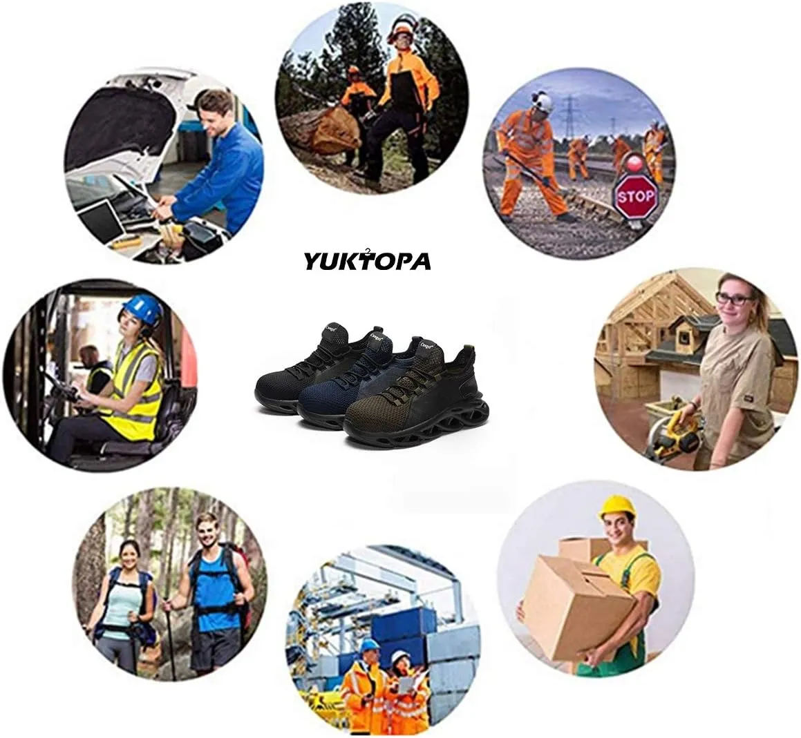 Safety Shoes Men Women Steel Toe Shoes Breathable and Anti-Collision Indestructible Work Shoes Construction Composite Toe Shoes
