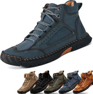 Sawbehind Leather Boots Mens, Comfortable Handmade Leather Boots, Waterproof, Arch Support, Outdoor Leather Shoes