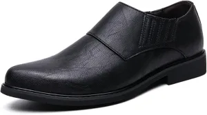 Shoes Dress Oxford for Men Lace Up Burnish Round Toe Vegan Leather Anti-Slip Block Heel Low Top Non Slip Wedding