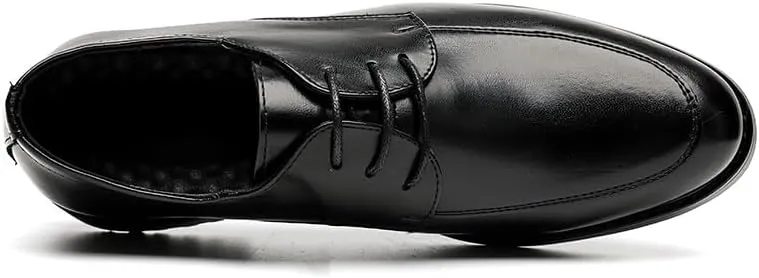Shoes Dress Oxford for Men Lace Up Pointed Toe Vegan Leather Apron Toe Derby Shoes Non Slip Block Heel Anti-Slip Rubber Sole Slip Resistant Party