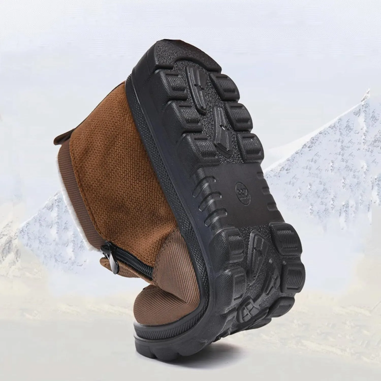 Snow Shoes For Men Plush Lined Side Zipper Walking Shoes Pull-on Hiking Boots Women aterproof Soft Casual Shoes