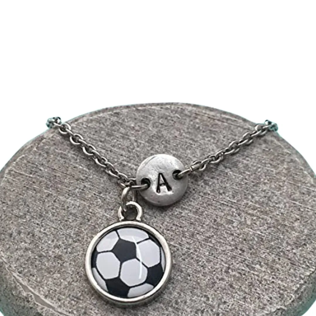 Soccer ball charm bracelet, soccer ball charm, sports bracelet, adjustable bracelet, personalized bracelet, initial, monogram