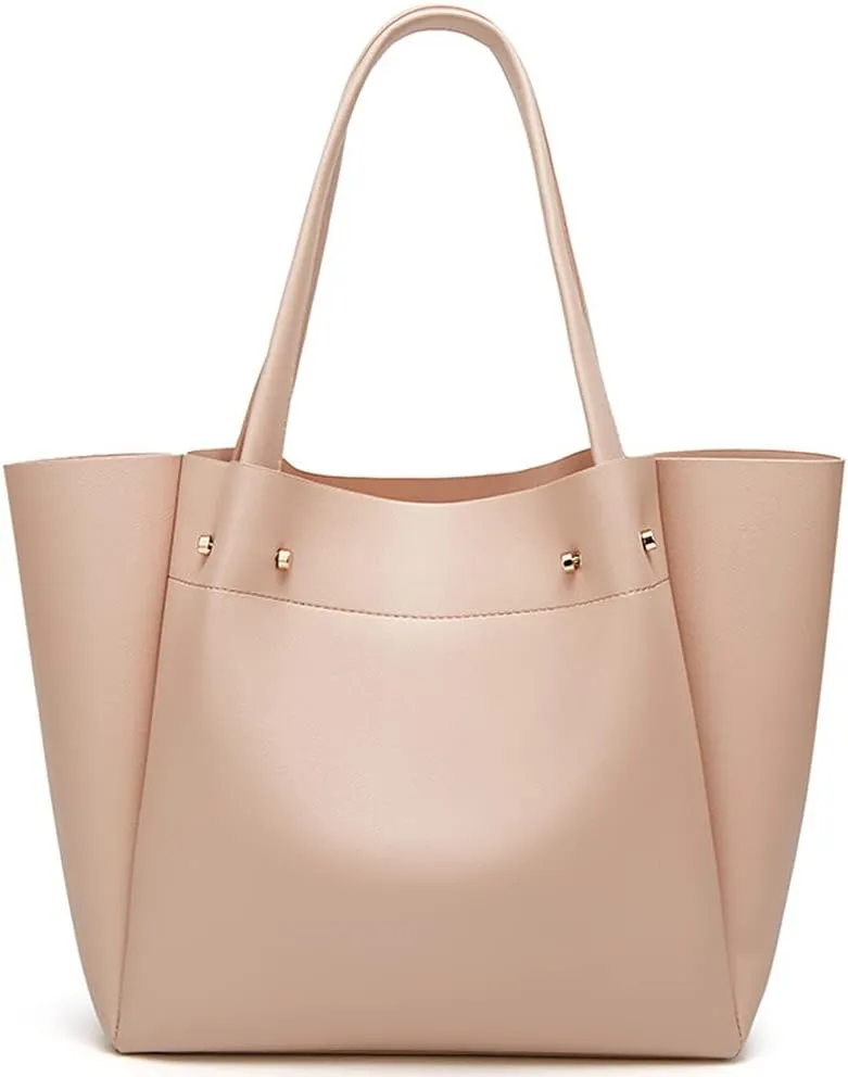 Soft Faux Leather Shoulder Bag for Women Large Capacity Handbag Retro Tote Bag Fashion Satchel Commute Purse